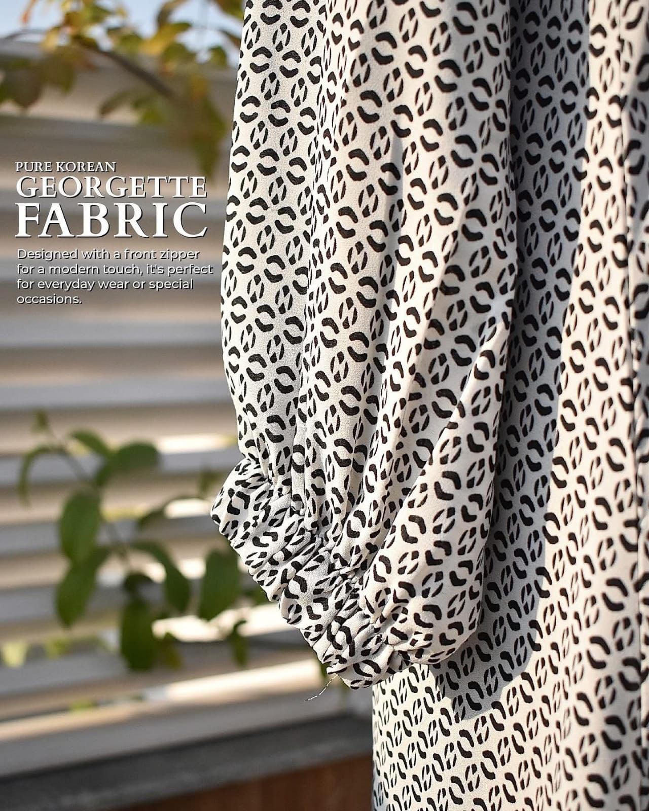 Black & White Georgette Abaya