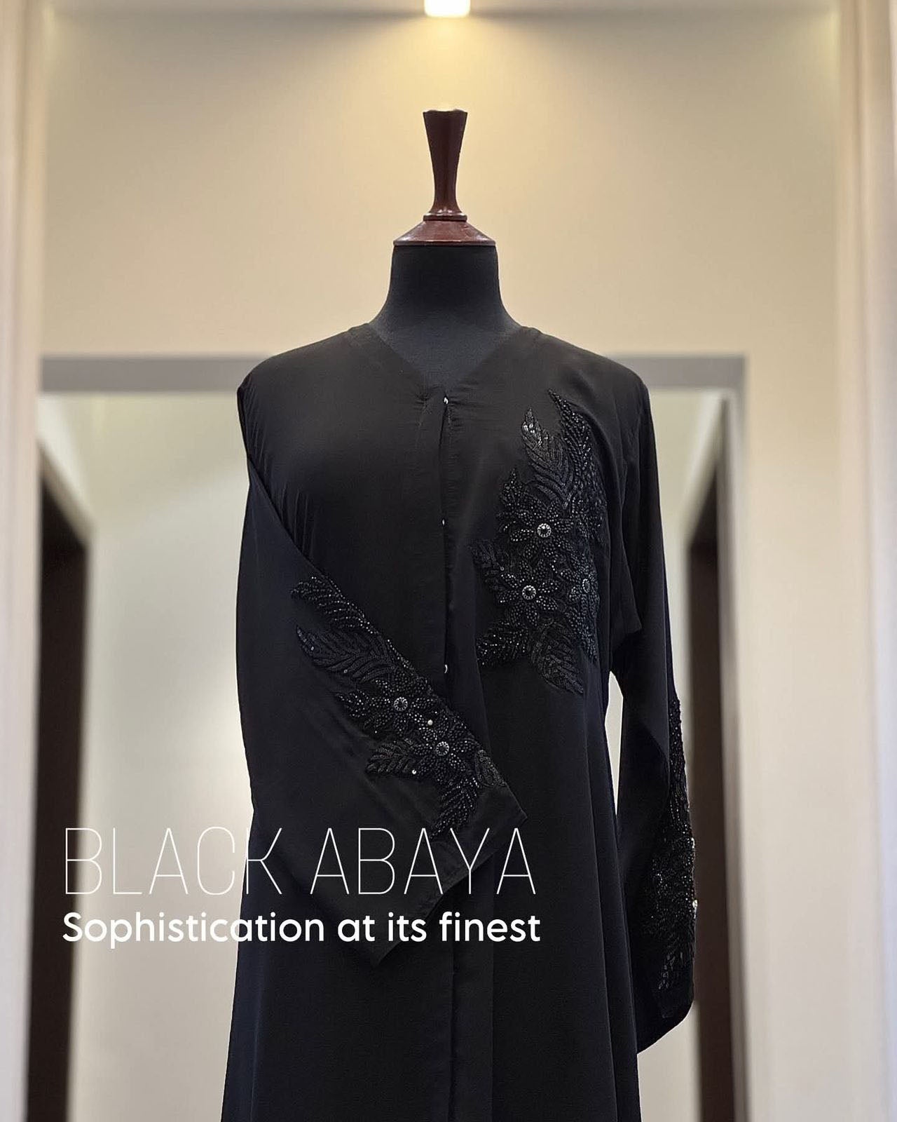 Belted Classic Black Abaya