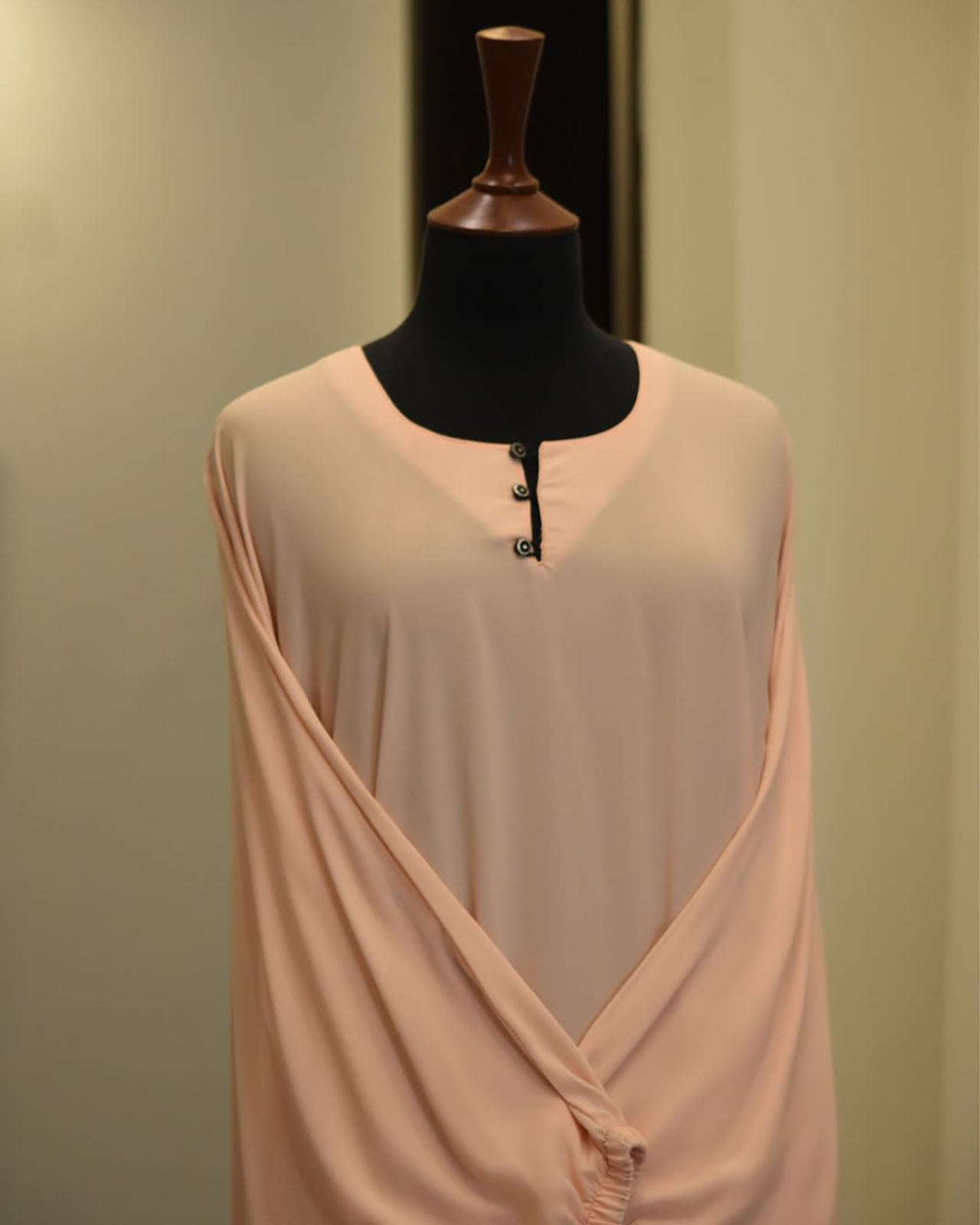 Burgundy Classic Buttoned Abaya