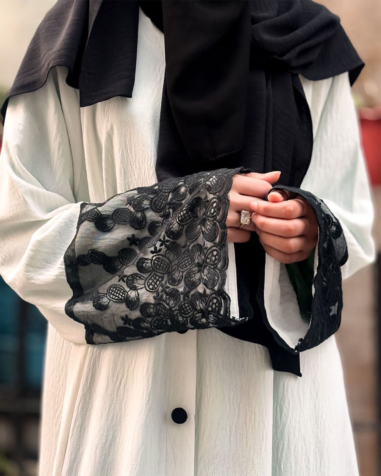 Noir Elegance Abaya Set